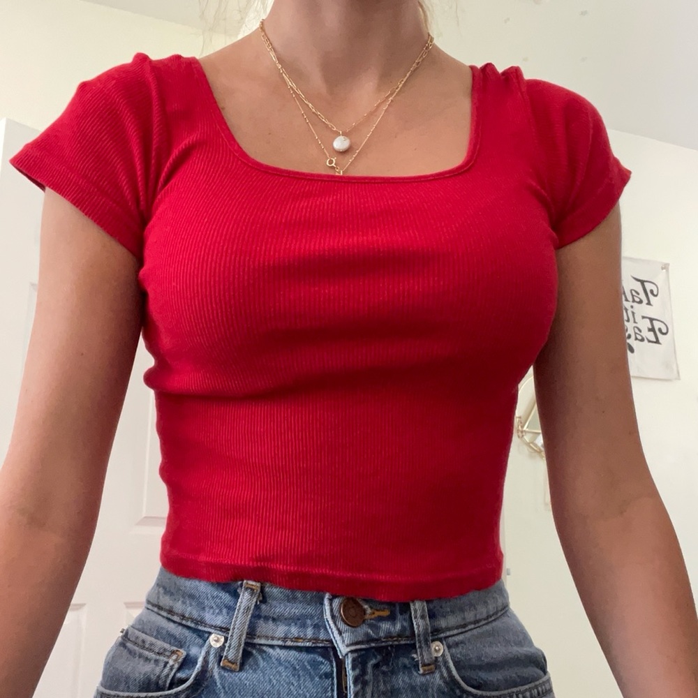 Brandy red crop top